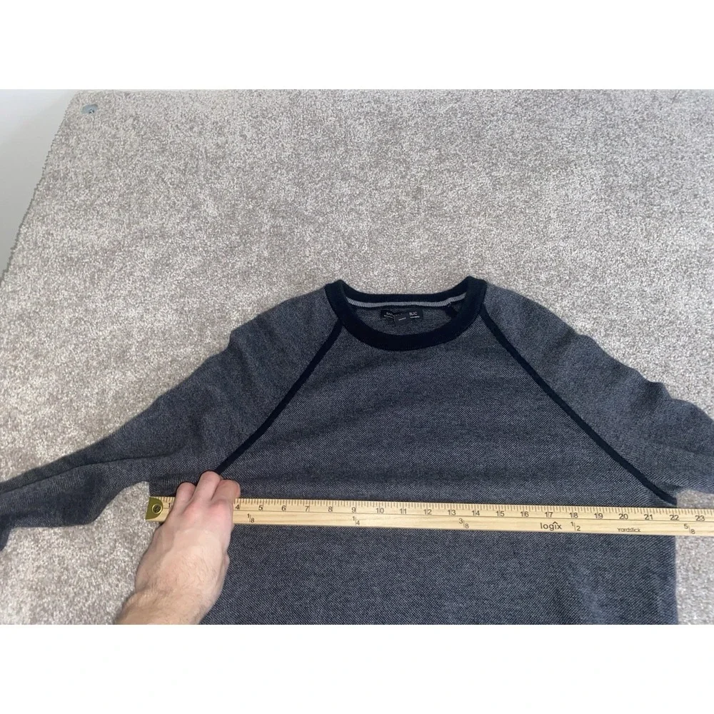 Banana Republic Cashmere/Pima Cotton‎ Crew-Neck Sweater Mens Medium Gray/Black